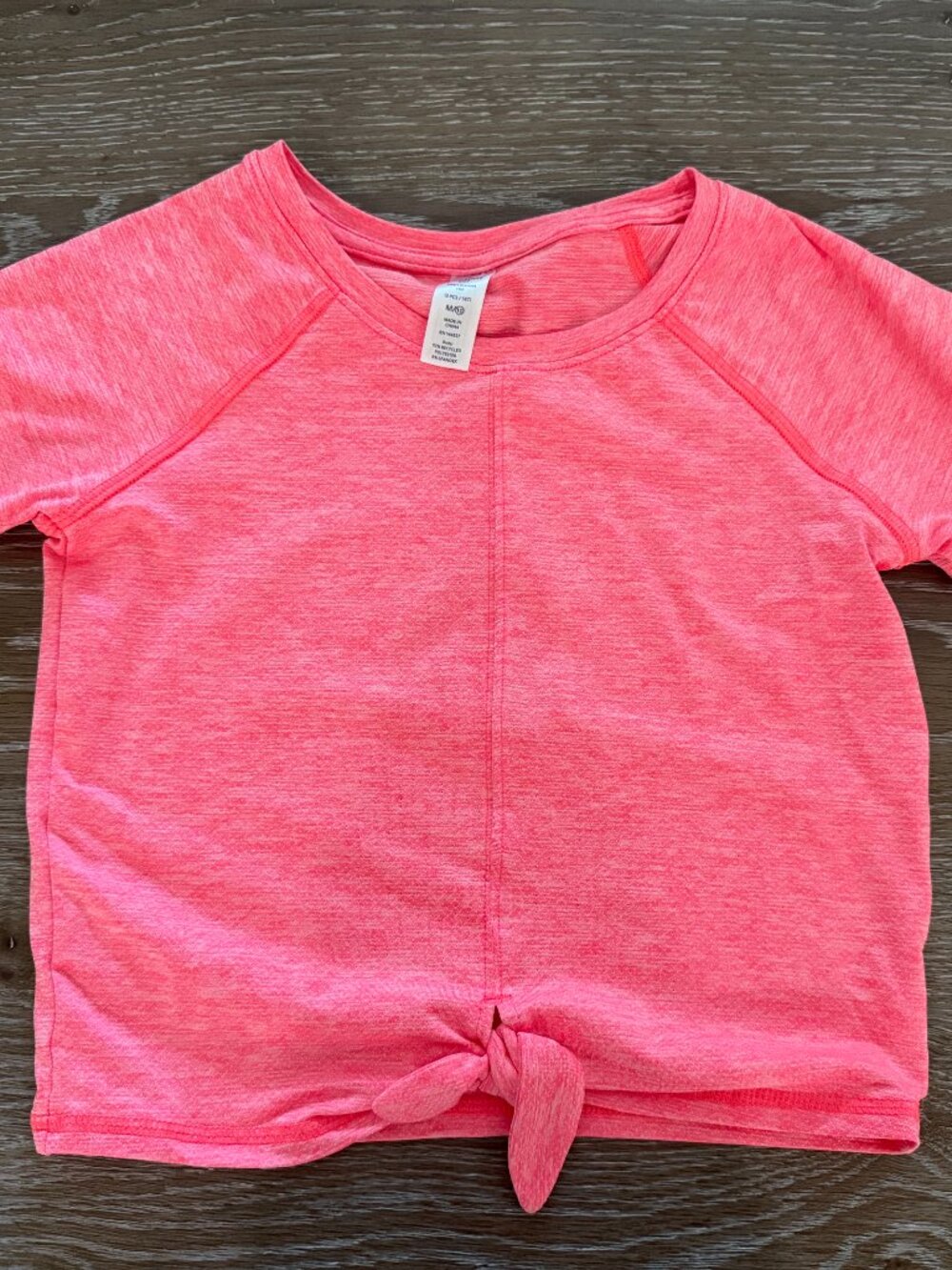Girls 90 Degree by Reflex orange short sleeve knot t-shirt top size Medium 10